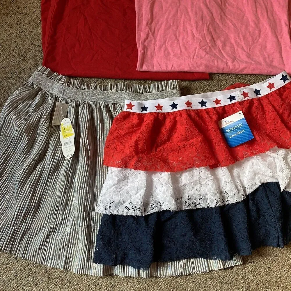 Teenage Girls Junior Clothes Size L/XL Lot Of 4 2Tank Tops 2Mini Skirts Summer